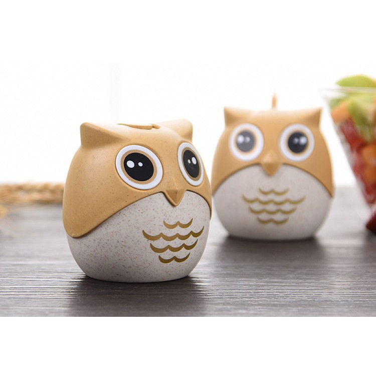 Suport pentru scobitori, model bufnita, multifunctional, 8.3x7.8 cm, portocaliu [11]