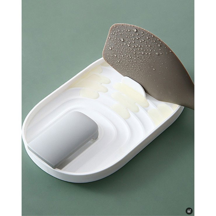 Suport pliabil, pentru capace, linguri, multifunctional, plasare pe blatul de bucatarie, 11.5 x 18 x 2.2 cm, alb [7]