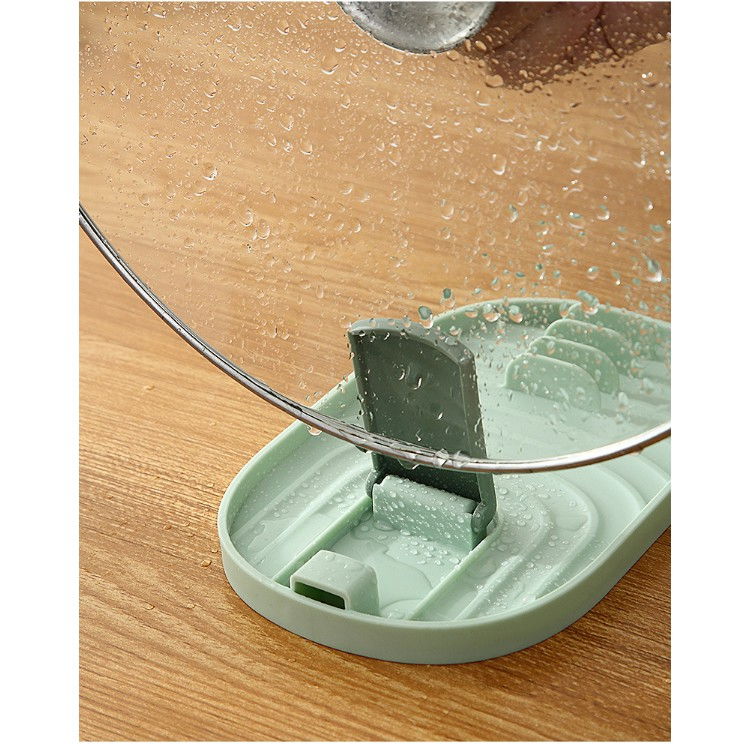 Suport pliabil, pentru capace, linguri, multifunctional, plasare pe blatul de bucatarie, 11.5 x 18 x 2.2 cm, roz [8]