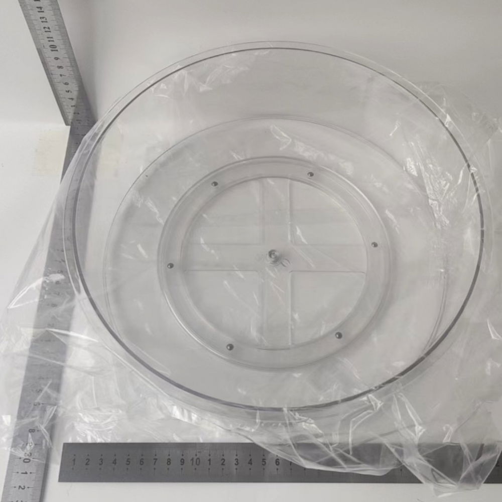 Suport rotativ pentru condimente, multifunctional, rotund, 360 de grade, pentru bucatarie, plastic, 30.5x30.5x10 cm, transparent [8]