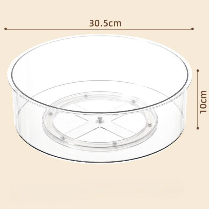 Suport rotativ pentru condimente, multifunctional, rotund, 360 de grade, pentru bucatarie, plastic, 30.5x30.5x10 cm, transparent [4]
