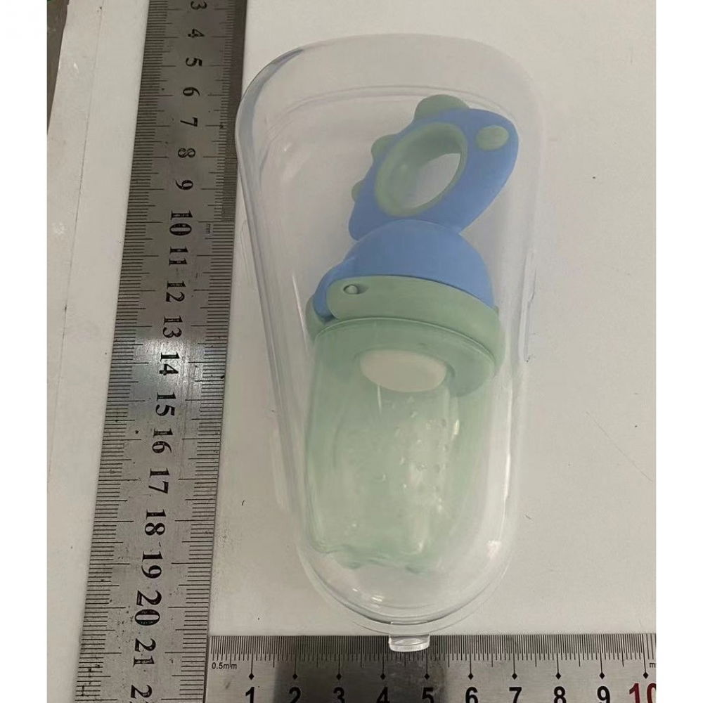 Suzeta pentru fructe, pentru bebelusi, din silicon alimentar, +4 luni, 2 mm grosime gauri tetina, 12.4 x 5.1 x 4.7 cm, albastru [6]