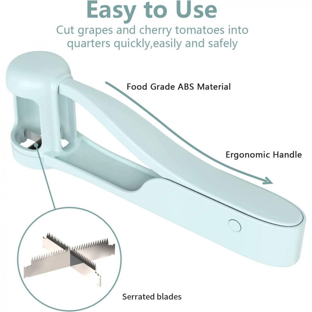 Taietor de struguri manual, usor de curatat si folosit, plastic si otel, albastru deschis, 16.5x5.5 cm [3]