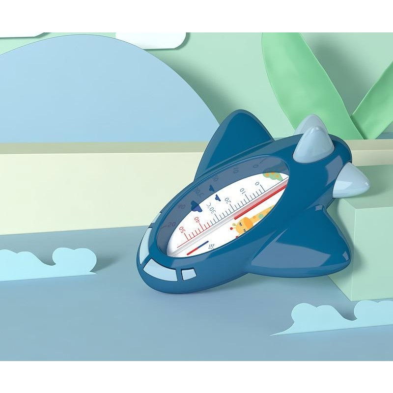 Termometru pentru baie, plutitor, rezistent la apa, multifunctional, model avion, 11x10x4 cm, albastru [2]