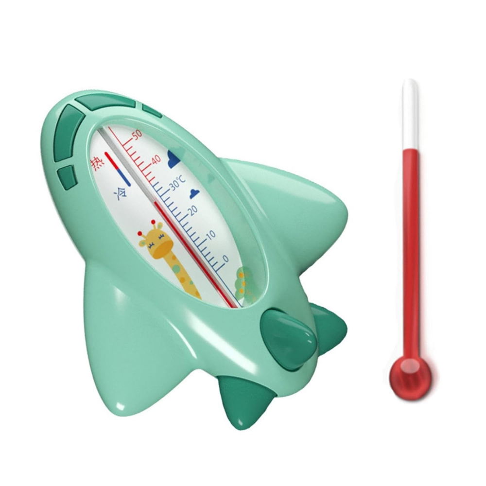 Termometru pentru baie, plutitor, rezistent la apa, multifunctional, model avion, 11x10x4 cm, verde [3]