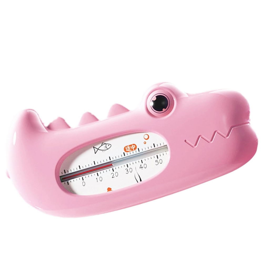 Termometru pentru baie, plutitor, rezistent la apa, multifunctional, model crocodil, 2.7x6.5x3.7 cm, roz [5]