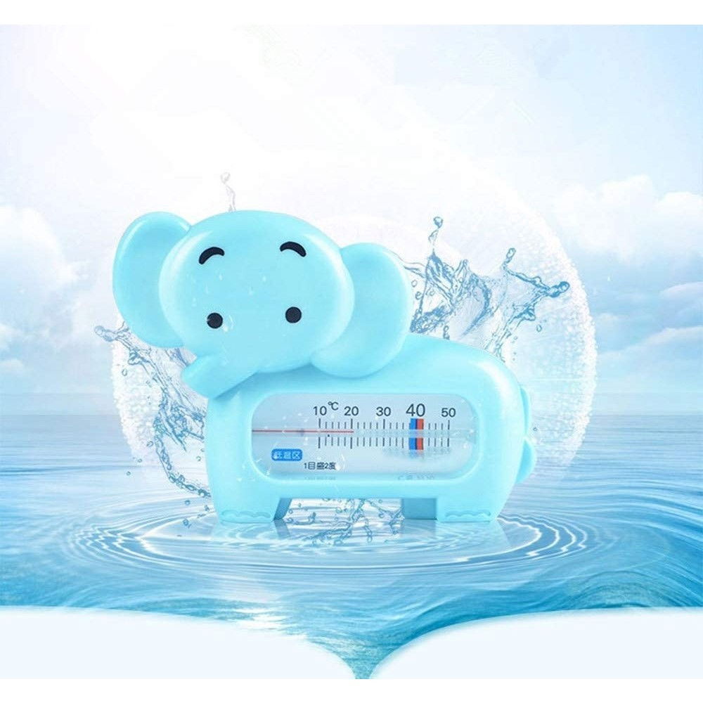Termometru pentru baie, plutitor, rezistent la apa, multifunctional, model elefant, 11.5x9x2 cm, albastru [6]