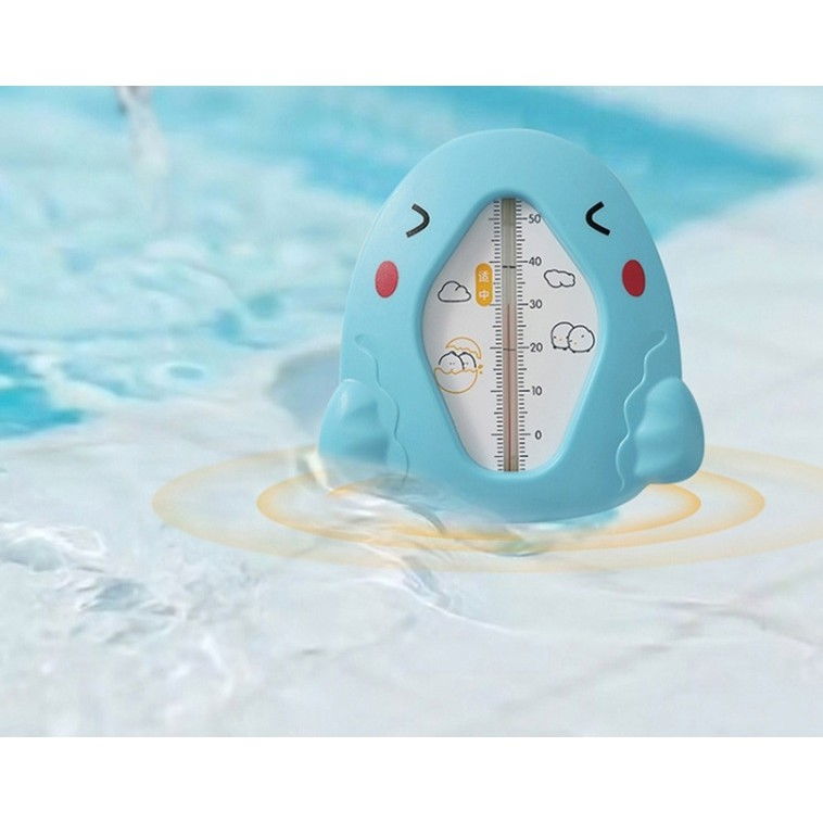 Termometru pentru baie, plutitor, rezistent la apa, multifunctional, model gaina, 10.5x10.5x2.5 cm, albastru [3]