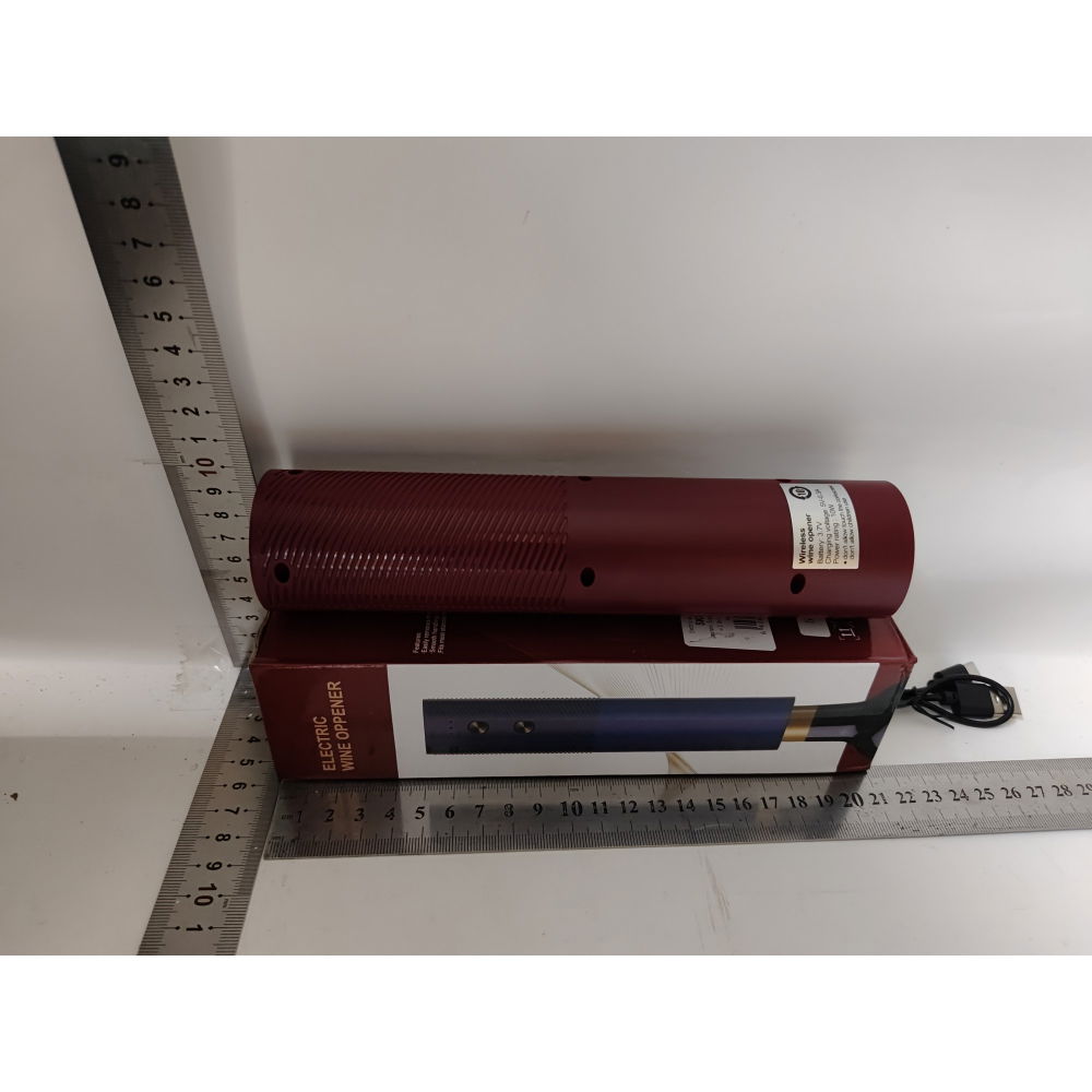 Tirbuson electric, deschizator sticle de vin, de uz casnic de ultima generatie, reincarcabil prin incarcare usb, 20 x 4.6 cm rosu [5]