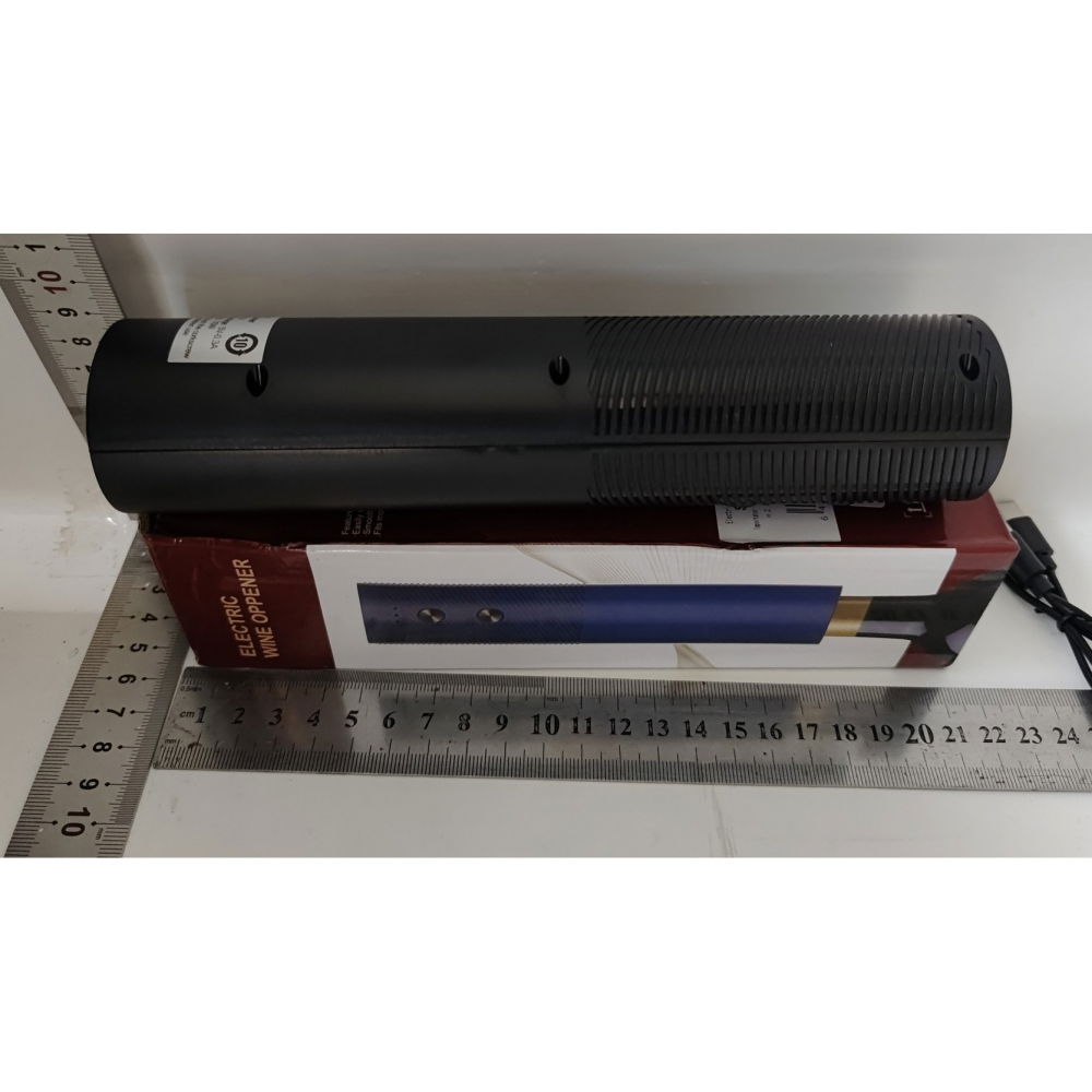 Tirbuson electric, deschizator sticle de vin, incarcare usb, 20 x 4.6 cm, negru [2]