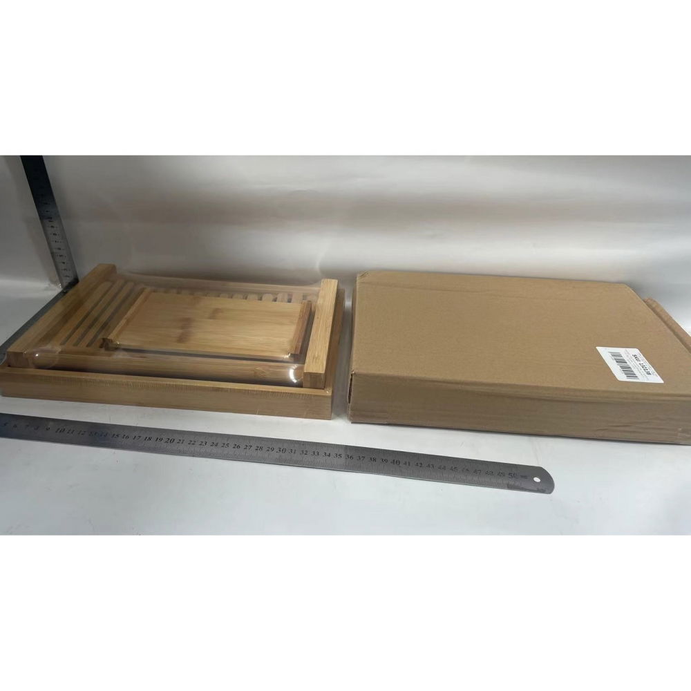 Tocator de feliat paine, 31.7x23.7x6 cm, din lemn, maro [7]