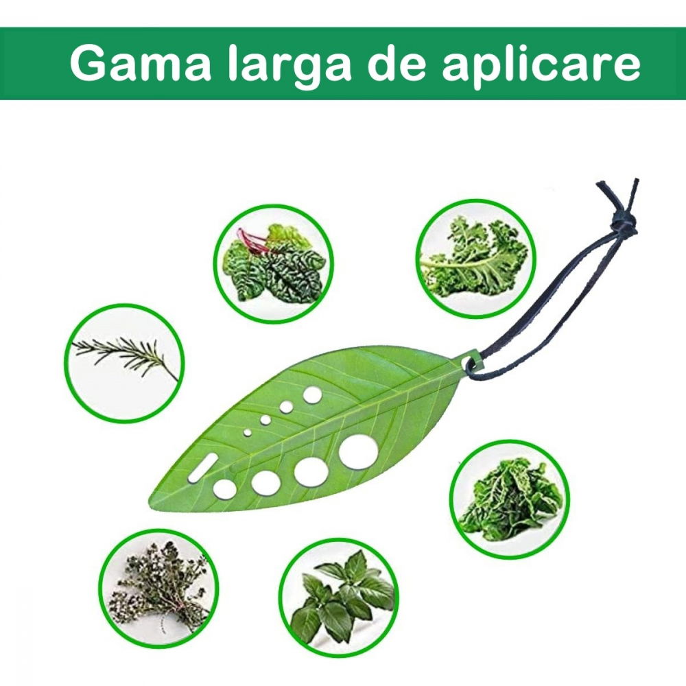 Tocator manual pentru ierburi  instrument de curatat frunze, tocator, margini ascutie, 9 gauri de diferite dimensiuni, multifunctional, material otel inoxidabil, rezistent la rugina, 14 x 5.5 cm, verde [7]