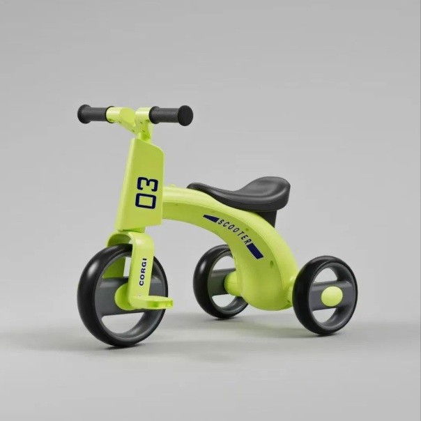 Tricicleta pentru copii, exercitiu de echilibru, pentru 1-6 ani, functie de lumini si sunete, cu pedale, din plastic, roti gonflabile, greutate portanta 60 kg, 57 x 36 x 47 cm, verde [5]