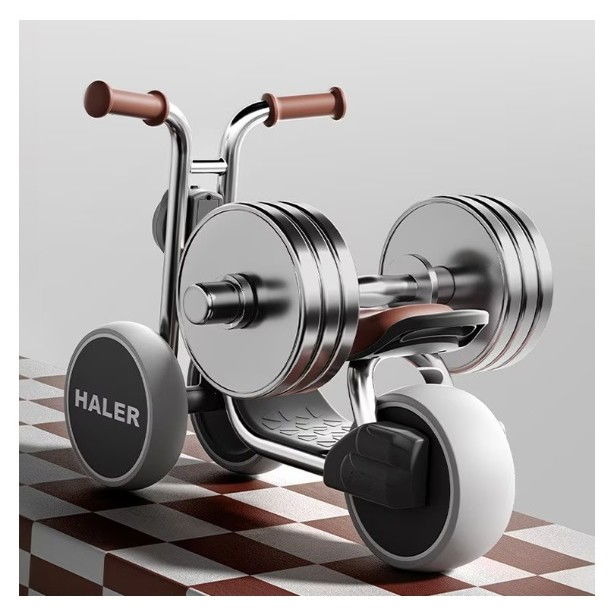 Tricicleta pentru copii, exercitiu de echilibru, pentru 1-6 ani, lumina led, fara pedale, din plastic, roti 7.8 cm, greutate portanta 50 kg, 43 x 58 x 35 cm, gri [4]