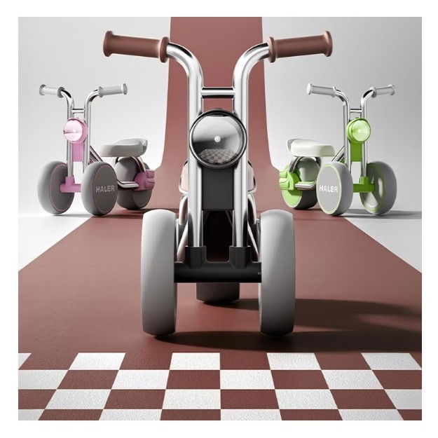 Tricicleta pentru copii, exercitiu de echilibru, pentru 1-6 ani, lumina led, fara pedale, din plastic, roti 7.8 cm, greutate portanta 50 kg, 43 x 58 x 35 cm, verde [3]