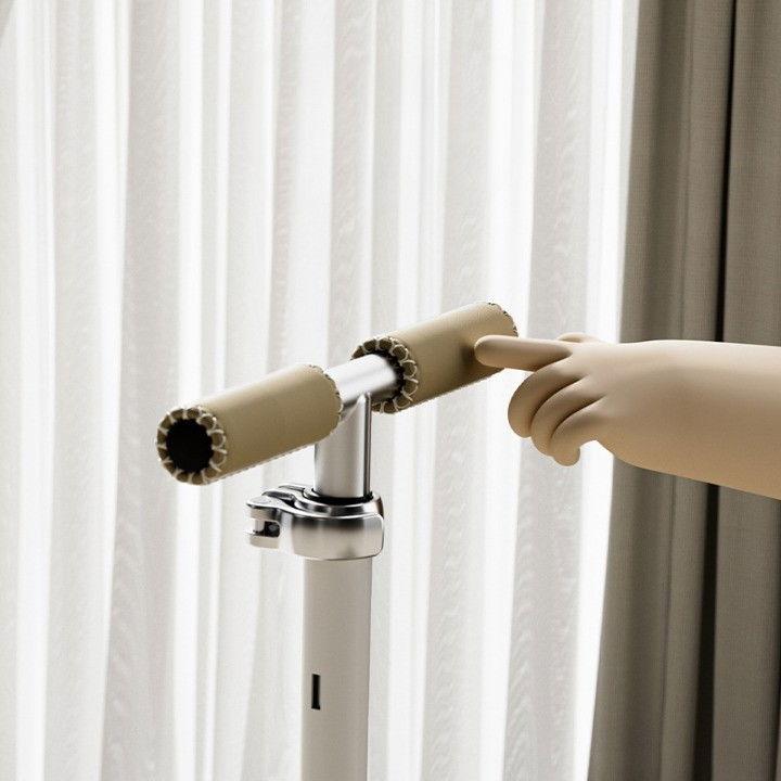 Trotineta tip carucior pentru copii 7in1, pliabila, ghidon reglabil, parti detasabile, lumini led, muzica, suport pentru picioare, alb [5]