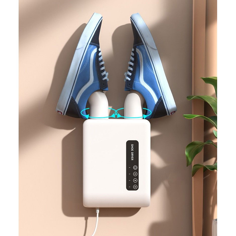 Uscator de pantofi, functie de uscare, dezinfectie, dezodorizare, montaj pe perete fara perforare, din pvc, silentios, timer, alb [5]