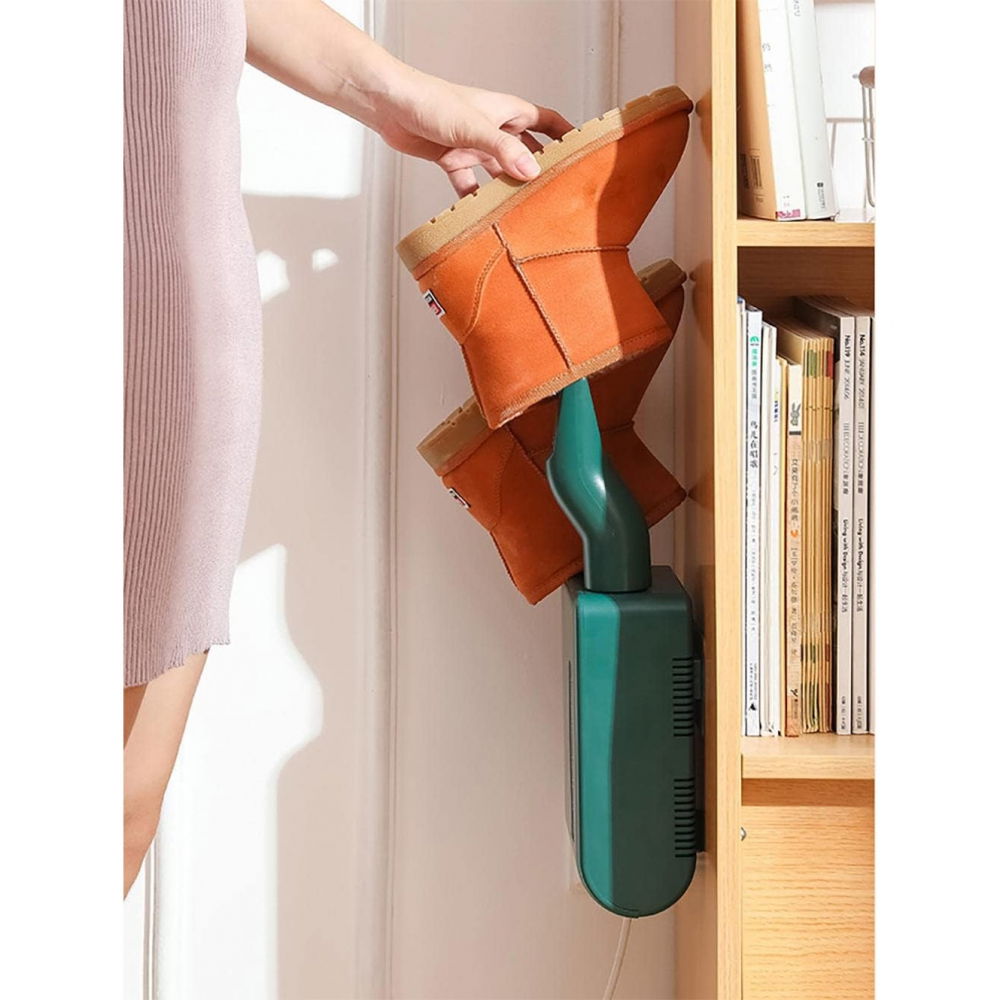 Uscator de pantofi, functie de uscare, dezinfectie, dezodorizare, montaj pe perete fara perforare, din pvc, silentios, timer, verde [6]