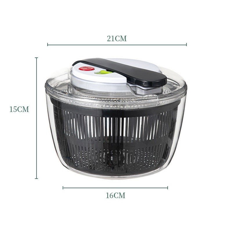 Uscator manual pentru salata si verdeturi, plastic, 16x15x21 cm, capacitate 3l, negru [9]