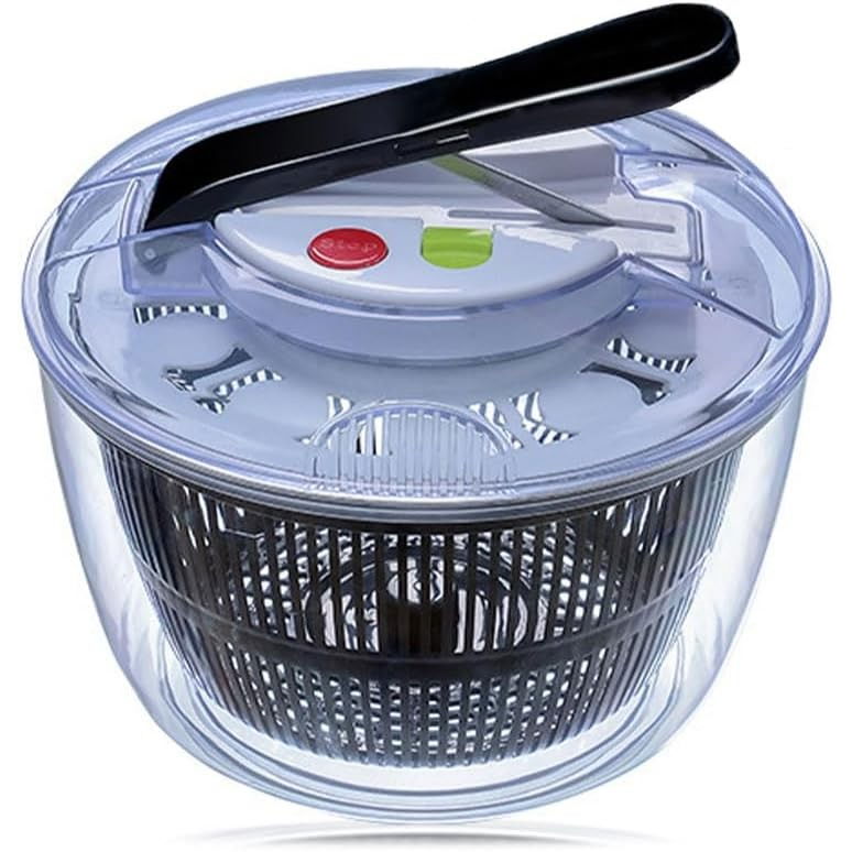 Uscator manual pentru salata si verdeturi, plastic, 20x20x25 cm, capacitate 5l, negru [7]