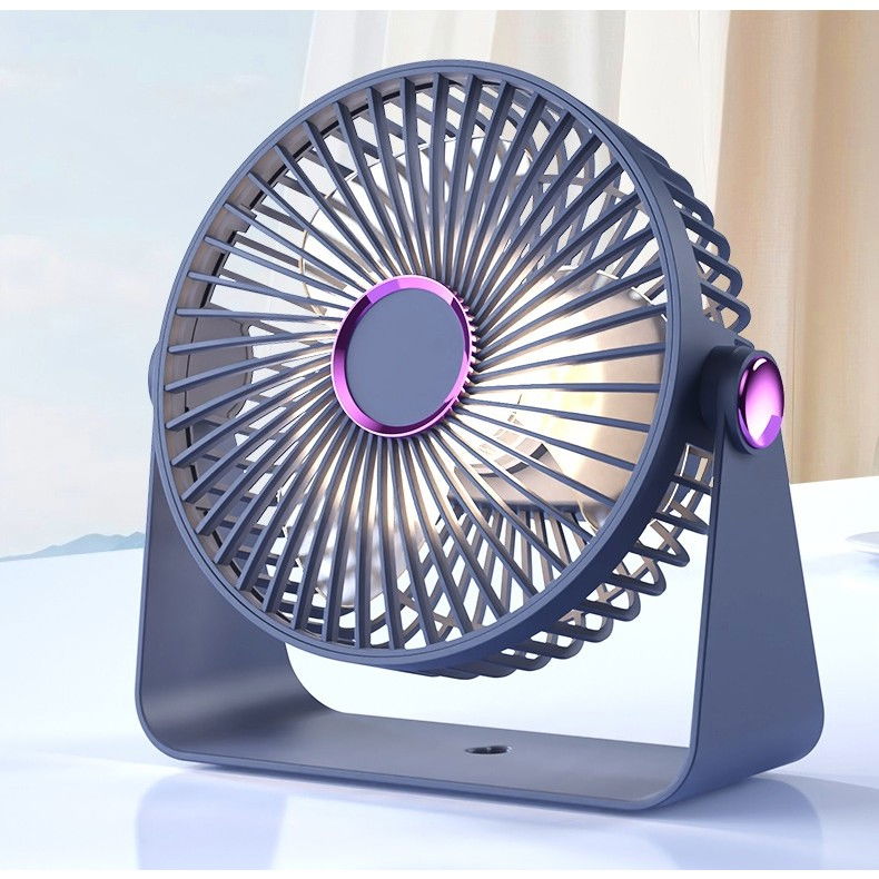 Ventilator 2in1, de masa/de perete, incarcare usb, 3.7 v, 4.5 w, 1200 mah, 17.5 x 17 x 7.6 cm, albastru fumuriu [4]