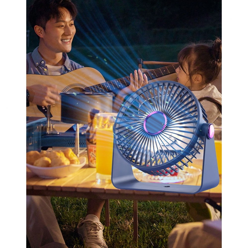 Ventilator 2in1, de masa/de perete, incarcare usb, 3.7 v, 4.5 w, 1200 mah, 17.5 x 17 x 7.6 cm, albastru fumuriu [3]