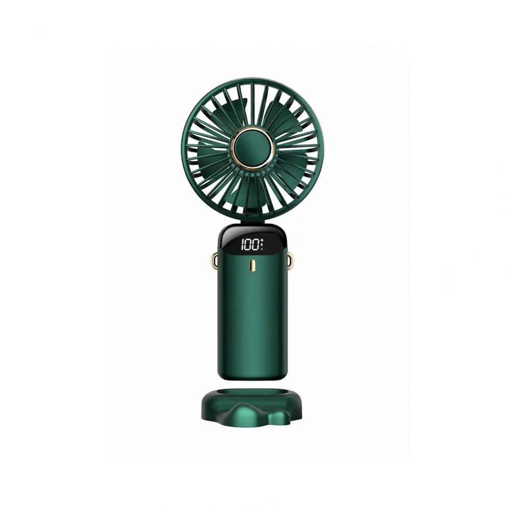 Ventilator ultra portabil cu aromaterapie, 3 in 1, de mana, de birou, de gat, 5 trepte de viteza, incarcare usb, autonomie 12h, pliabil, cu ecran lcd, verde [8]