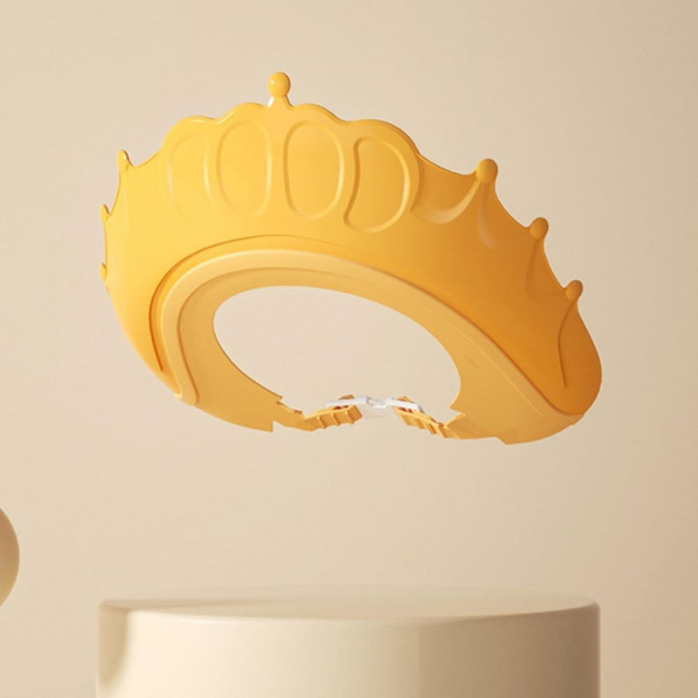 Viziera de protectie baie pentru copii, fippy, model coronita, dimensiune ajustabila, durabil, usor de curatat, impotriva samponului, pentru ochi si urechi, tpe+pp, 24x22 cm, galben [4]