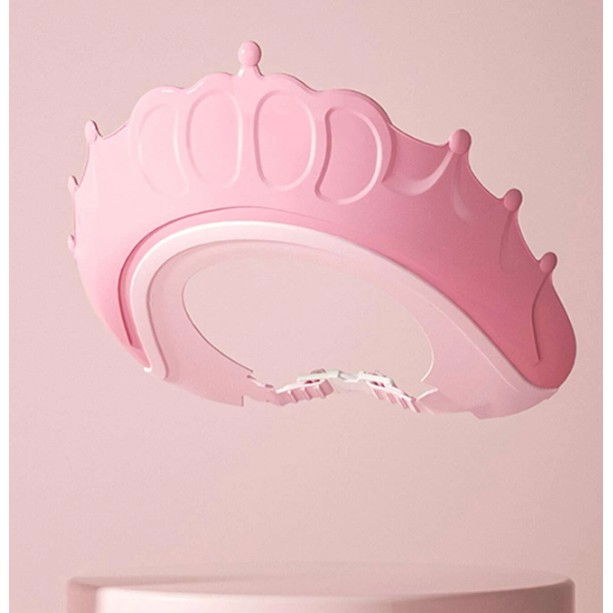 Viziera de protectie baie pentru copii, fippy, model coronita, dimensiune ajustabila, durabil, usor de curatat, impotriva samponului, pentru ochi si urechi, tpe+pp, 24x22 cm, roz [7]