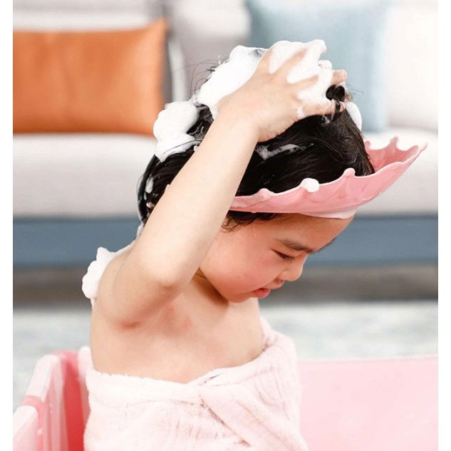 Viziera de protectie baie pentru copii, fippy, model coronita, dimensiune ajustabila, durabil, usor de curatat, impotriva samponului, pentru ochi si urechi, tpe+pp, 24x22 cm, roz [6]