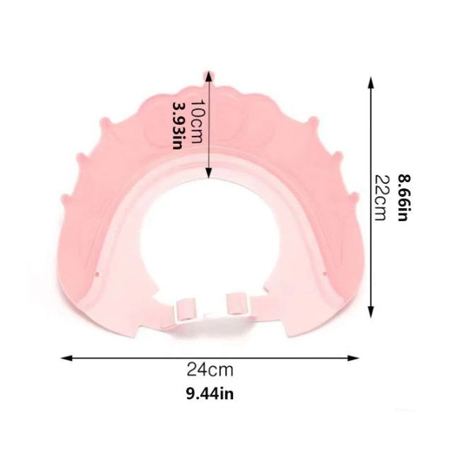 Viziera de protectie baie pentru copii, fippy, model coronita, dimensiune ajustabila, durabil, usor de curatat, impotriva samponului, pentru ochi si urechi, tpe+pp, 24x22 cm, roz [4]