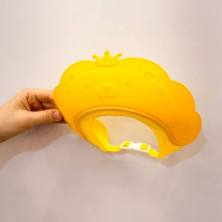 Viziera de protectie baie pentru copii, fippy, model coronita leu, dimensiune ajustabila, durabil, usor de curatat, impotriva samponului, pentru ochi si urechi, tpe+pp, 21x20.5 cm, galben [5]