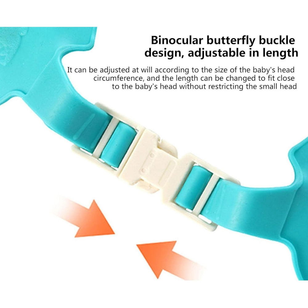 Viziera de protectie baie pentru copii, fippy, model dinozaur, dimensiune ajustabila, durabil, usor de curatat, impotriva samponului, pentru ochi si urechi, tpe+pp, 22x21 cm, albastru [6]