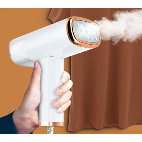 Aparat de calcat vertical portabil cu abur, putere 1000w, rezervor de 100 ml, priza, functie anti calcar si auto curatare, pliabil, 15x17x7.5 cm, alb [10]