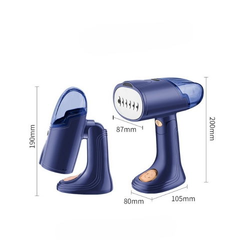 Aparat de calcat vertical portabil cu abur, putere 1500w, rezervor detasabil de 138ml, priza, functie anti calcar si auto curatare, pliabil, cu perie, 20x10.5x8 cm, albastru [8]