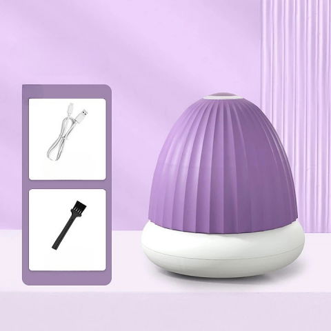 Aparat de scame 2 in 1, curatare haine si lampa de veghe, 3 trepte, incarcare tip c, 4 w, 9 x 10 cm, mov [1]