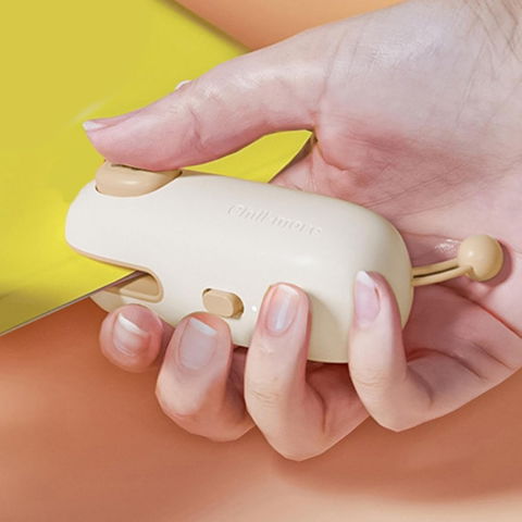 Aparat de sigilat ambalaje, incarcare usb tip c, 400 mah, 10.2 x 3.7 x 4.3 cm, model ursulet, maro [5]