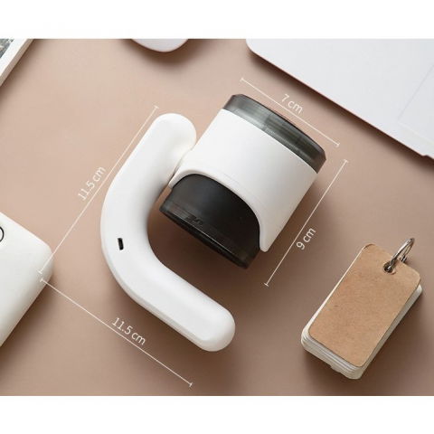 Aparat pentru curatat scame, par si praf, cu led, pentru diferite tipuri de material, cu lame din otel inoxidabil, compartiment de depozitare, maner reglabil, 11x10.5x8.7 cm, alb [2]