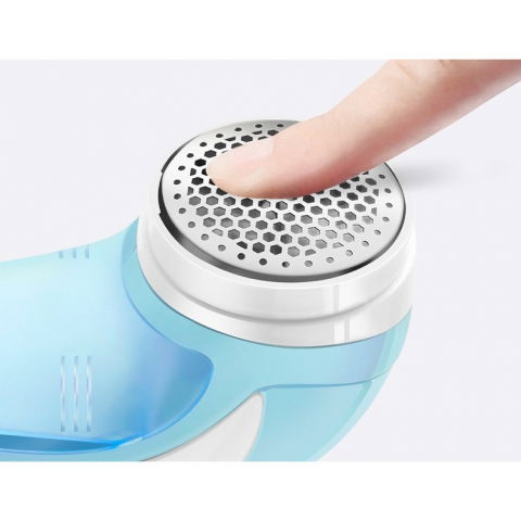 Aparat pentru curatat scame, par si praf, pentru diferite tipuri de material, cu lame din otel inoxidabil, incarcare prin usb type-c, cu perie de curatare si cablu usb incluse, 13.5x9 cm, albastru [5]