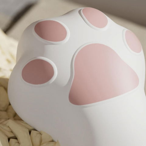 Aparat pentru curatat scame, par si praf, pentru diferite tipuri de material, incarcare usb type-c, model labuta de pisica, 14x7x7.5 cm, alb-roz [3]