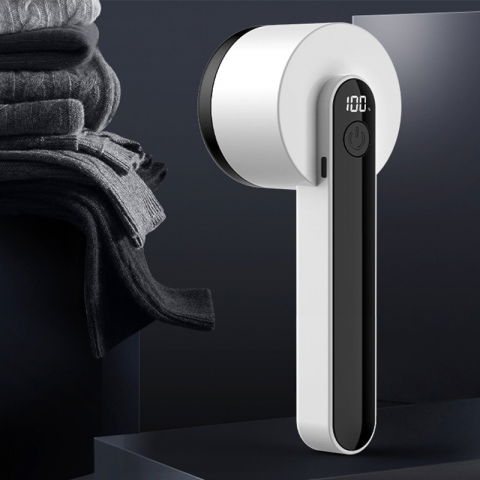 Aparat pentru curatat scame, par si praf, trimmer pentru diferite tipuri de material, cu lame din otel inoxidabil, maner ergonomic, incarcare prin usb, alb [2]