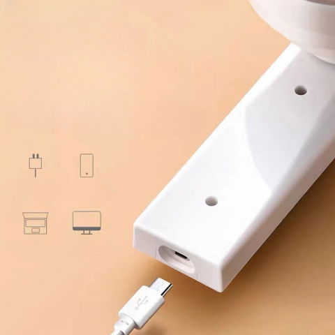 Aparat pentru curatat scame, par si praf, trimmer pentru diferite tipuri de material, cu lame din otel inoxidabil, maner flexibil, incarcare prin usb, 13x8 cm, alb [9]