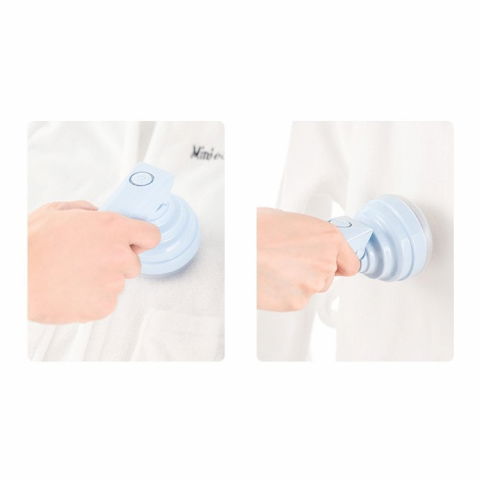 Aparat pentru curatat scame, par si praf, trimmer pentru diferite tipuri de material, cu lame din otel inoxidabil, maner flexibil, incarcare prin usb, 13x8 cm, albastru [2]