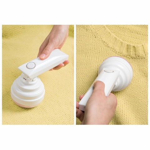 Aparat pentru curatat scame, par si praf, trimmer pentru diferite tipuri de material, cu lame din otel inoxidabil, maner flexibil, incarcare prin usb, 13x8 cm, alb [11]