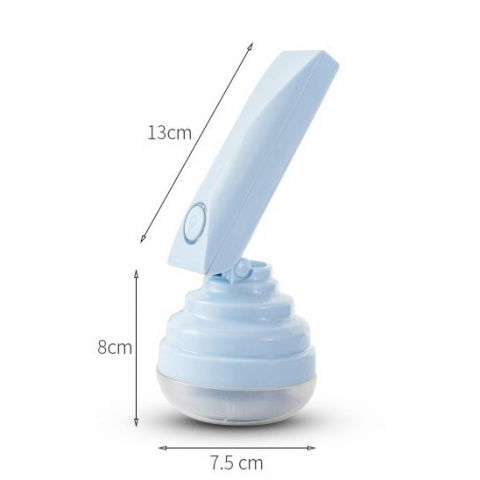 Aparat pentru curatat scame, par si praf, trimmer pentru diferite tipuri de material, cu lame din otel inoxidabil, maner flexibil, incarcare prin usb, 13x8 cm, albastru [7]