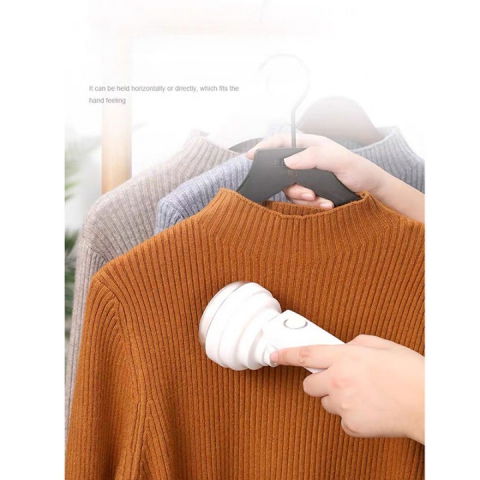 Aparat pentru curatat scame, par si praf, trimmer pentru diferite tipuri de material, cu lame din otel inoxidabil, maner flexibil, incarcare prin usb, 13x8 cm, alb [6]