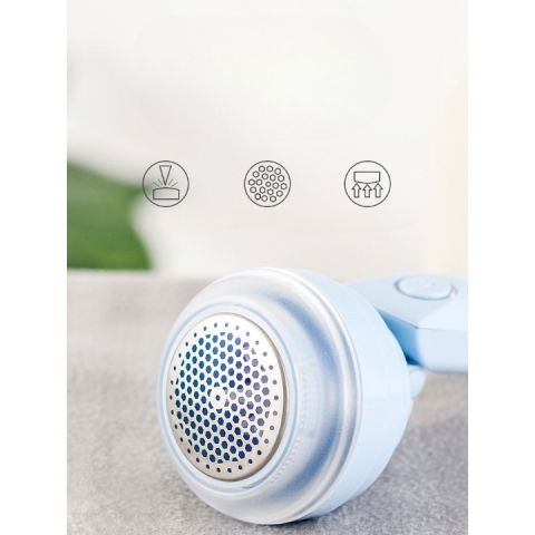 Aparat pentru curatat scame, par si praf, trimmer pentru diferite tipuri de material, cu lame din otel inoxidabil, maner flexibil, incarcare prin usb, 13x8 cm, albastru [6]