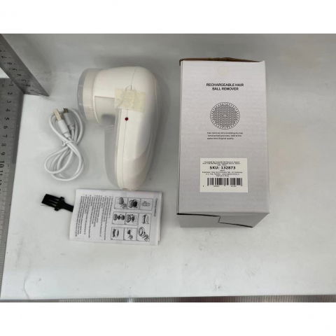 Aparat scame si par haine, electric, usb inclus, periuta curatare, pentru diferite tesaturi, 13 x 6.8 x 5.8 cm, alb [3]