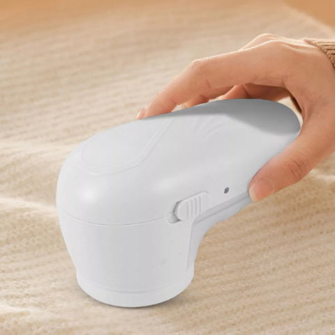Aparat scame si par haine, electric, usb inclus, periuta curatare, pentru diferite tesaturi, 13 x 6.8 x 5.8 cm, alb [2]