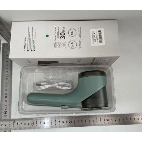 Aparat scame si par haine, electric, usb inclus, periuta curatare, pentru diferite tesaturi, 3 trepte, 20.5 x 8.8 x 7 cm, verde [1]